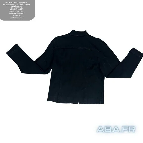 FDJ Black Jean Jacket - Picture 2 of 5